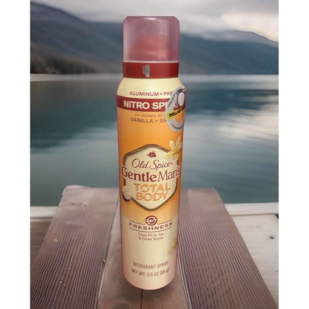 Old Spice Total Body Men's Aluminum-Free 24-Hr Deodorant Vanilla Spray 3.5oz